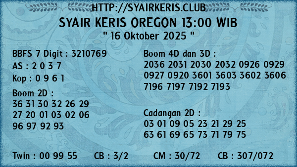 Prediksi Oregon 13:00 WIB