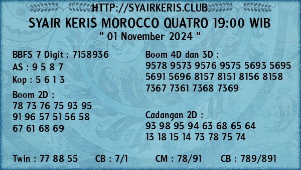 Prediksi Morocco Quatro 19:00 WIB