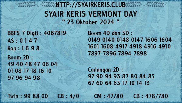 Prediksi Vermont Day