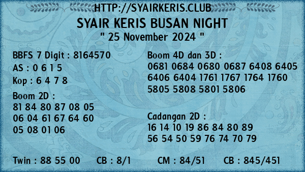 Prediksi Busan Night