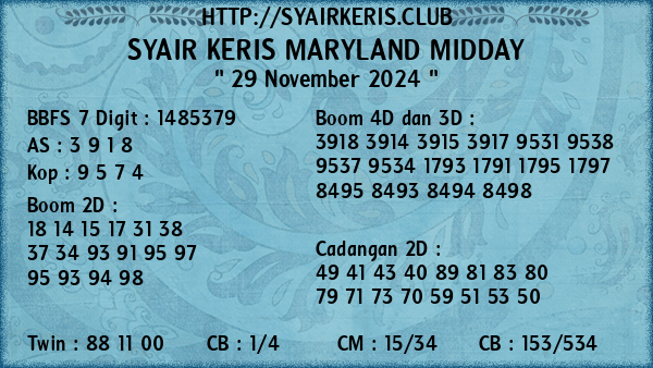 Prediksi Maryland Midday