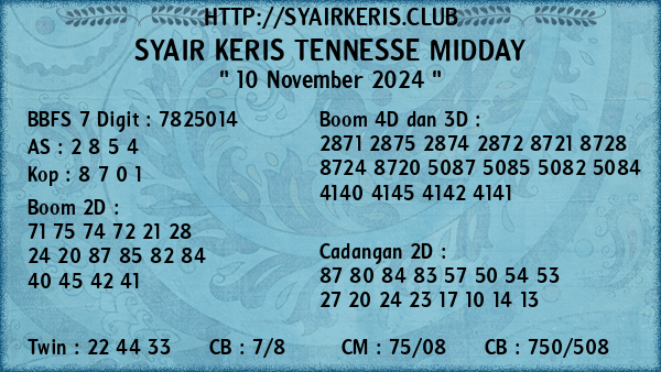 Prediksi Tennesse Midday