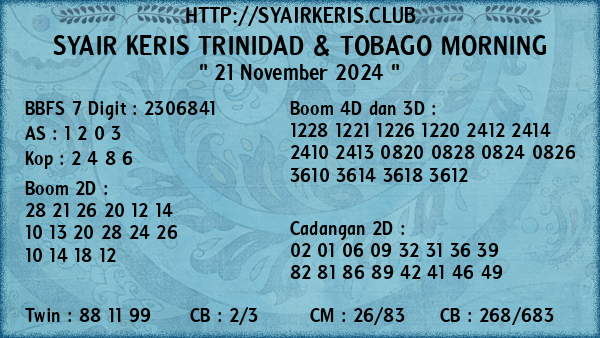 Prediksi Trinidad & Tobago Morning