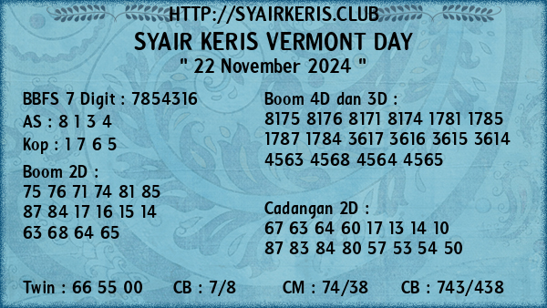 Prediksi Vermont Day