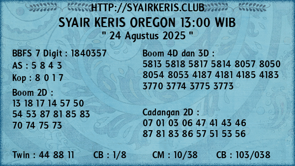 Prediksi Oregon 13:00 WIB