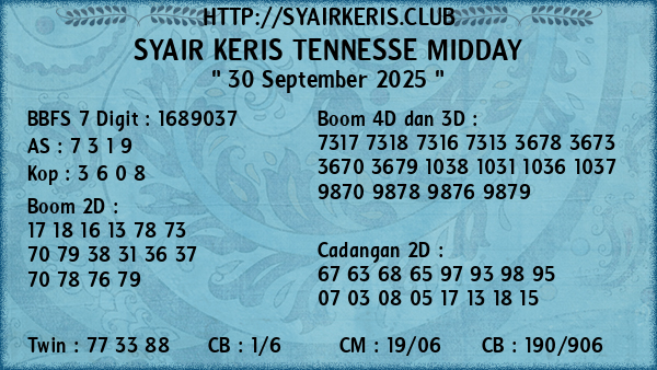 Prediksi Tennesse Midday